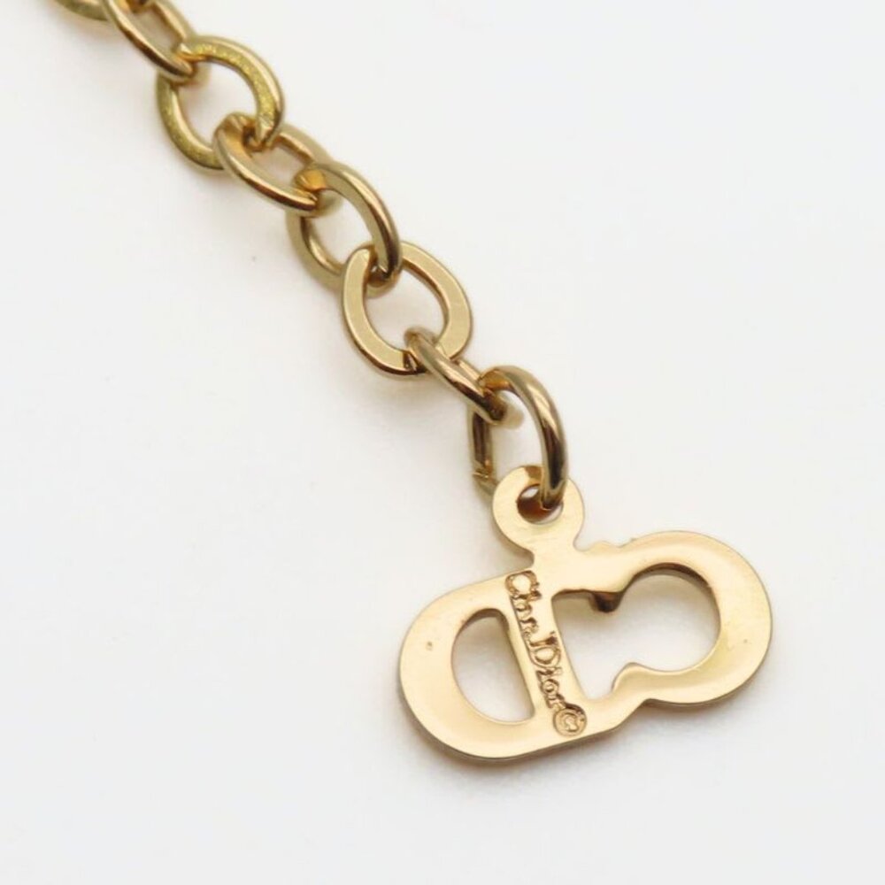 Christian Dior Necklace CD Logo Metal Gold GP Plated Accessories - Picture 6 of 9